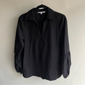 Preston & York Black Blouse Shirt Popover Sz 8 Women’s Balloon Sleeve EUC Top